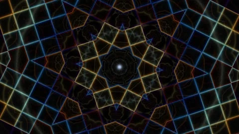 Colorful geometric patterns with bright lines and shapes Stock Footage 338003307
