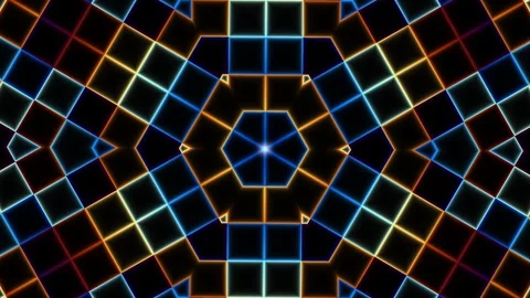 Colorful geometric patterns with bright lines in abstract Stock Footage 338004066