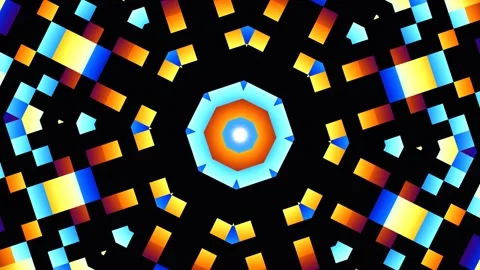 Colorful geometric patterns with bright shapes and Stock Footage 338027015
