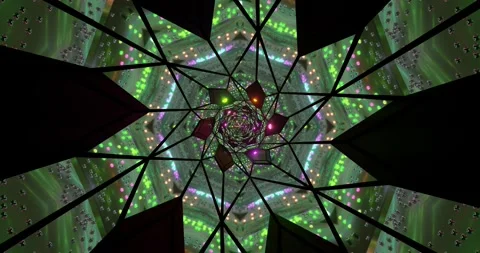 Colorful geometric patterns create an engaging visual loop perfec Stock Footage 315916316