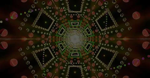 Colorful geometric patterns create hypnotic visuals in digital art 스톡 일러스트