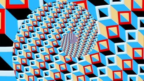 Colorful geometric patterns create a spiral effect and draw in viewers with.. Stock Footage 332707200