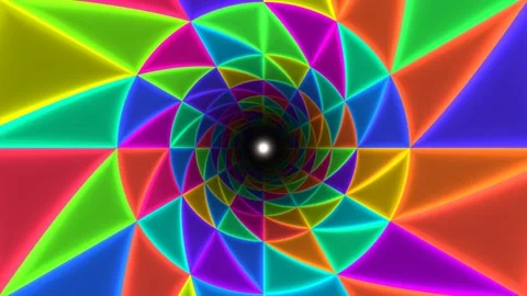 Colorful geometric patterns create a tunnel effect with Stock Footage 337964719