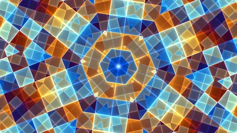 Colorful geometric patterns create a vibrant visual Stock Footage 338004655