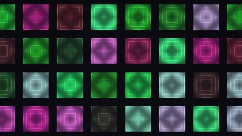 Colorful geometric patterns create a vibrant wall of Stock Footage 338277565