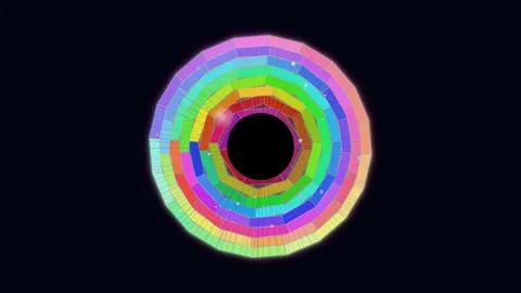 Colorful geometric patterns create visual rhythm on a dark background Stock Footage 337926433