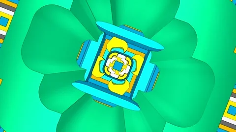 Colorful geometric patterns created with digital design tools in a modern s.. Stock-Footage 332707202