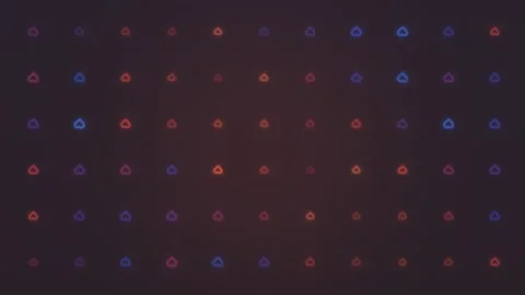 Colorful geometric patterns dance on a dark background Stock Footage 339337086