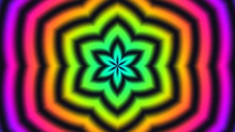 Colorful geometric patterns form a star-like shape Stock Footage 338083087