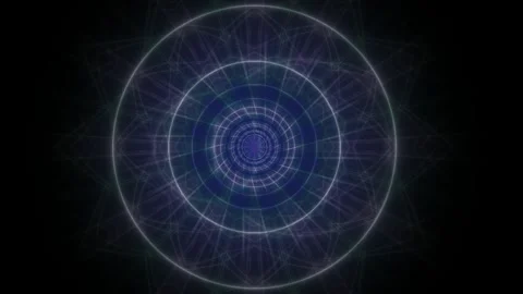 Colorful geometric patterns in motion with a circular Stock Footage 340282575