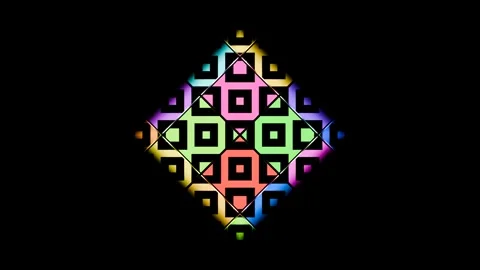 Colorful geometric patterns pulsating to energetic music Video stock 294025550