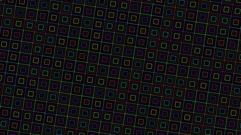Colorful geometric patterns in squares on a dark background Vídeo Stock 338294533