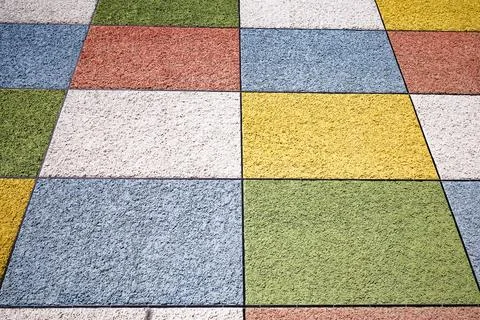 Colorful Geometric Pavement Pattern Stock Photos