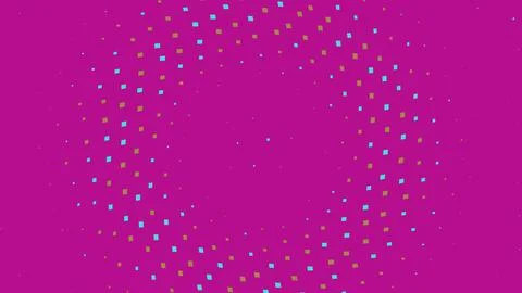 Colorful geometric pixels on pink background Illustrazione stock