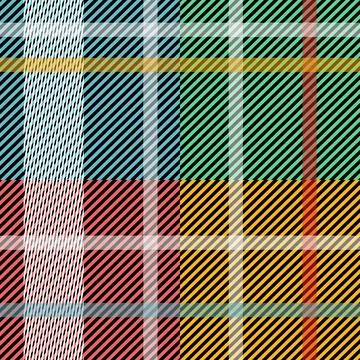 Colorful Geometric Plaid Pattern with Diagonal Stripes Stock Illustration