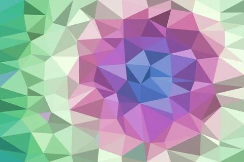 Colorful geometric polygon gradient background with green and purple facets.. Stock Illustration