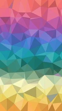 Colorful geometric polygon pattern blends pink, purple, blue, green, and ye.. Stock Illustration