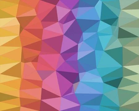Colorful geometric polygon pattern in purple, blue, and orange creates a vi.. Stock Illustration