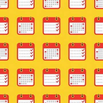 Colorful geometric seamless pattern - calendar seamless texture Stock Illustration