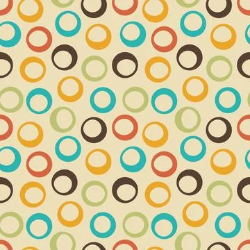 Colorful geometric seamless pattern with retro circle rings. Abstract moder.. Stockillustratie