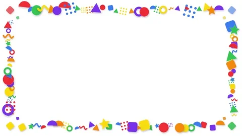 Colorful Geometric Shape Border Animation with White Copy Space Stock Footage 344832246