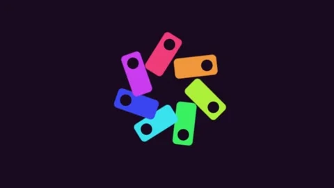 Colorful Geometric Shape Elements Seamless Loop Stock Footage 342355386