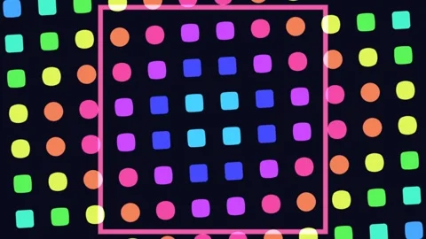 Colorful Geometric Shape Elements Seamless Loop Stock Footage 342368310