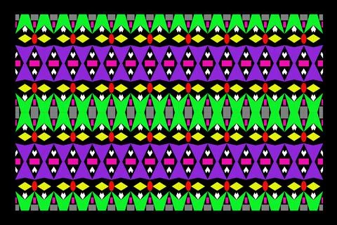 Colorful geometric shape form a pattern on black background Stock-Illustration