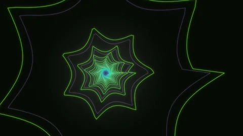 Colorful geometric shape with linear design against dark background Stock Footage 337073390