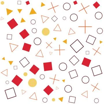 Colorful Geometric Shape Pattern in Abstract Style on White Background Stock Illustration