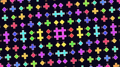 Colorful Geometric Shape Pattern Seamless Loop Stock Footage 342368622