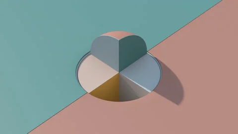 Colorful geometric shape rotating. Segments of sphere. Hard light. 3d render. Stock Footage 134317577