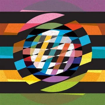 Colorful geometric shape transparent with riso print effect vector illustra.. Stock Illustration