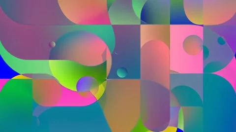 Colorful Geometric Shapes Abstract Background Loop Stock Footage 333291375