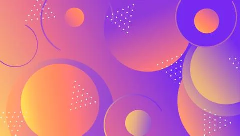 Colorful geometric shapes composition on gradient background Stock Illustration