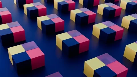 Colorful geometric shapes create dynamic visual patterns for music videos Stock Footage 292095941