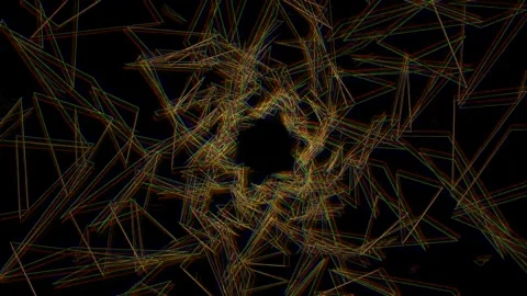 Colorful geometric shapes create a dynamic explosion effect Vidéo 341914132