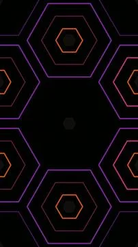 Colorful geometric shapes create patterns on a black background イラスト素材