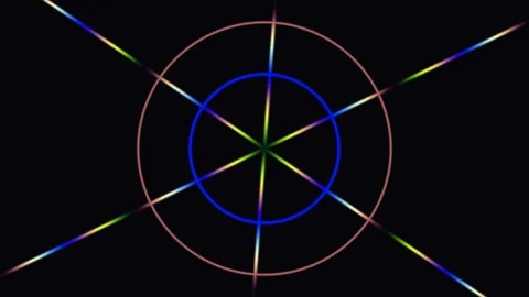 Colorful geometric shapes creating patterns on a dark Stock Footage 338293510
