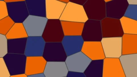Colorful geometric shapes in a dynamic pattern on a surface Stock Footage 340387883