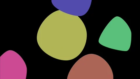 Colorful Geometric Shapes Floating Morphing Abstract Animation on Black Stock Footage 346147765