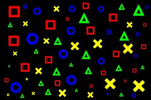 Colorful Geometric Shapes Pattern Background on Black Background JPG-EPS 스톡 일러스트