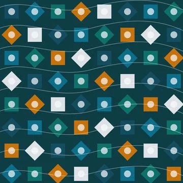 Colorful geometric shapes pattern with diamond and square icons on a transp.. Illustrazione stock