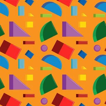 Colorful Geometric Shapes Pattern 스톡 일러스트