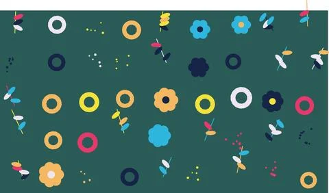 Colorful geometric shapes in a vibrant pattern Stock Illustration