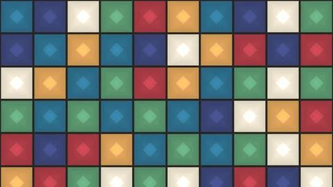 Colorful geometric snowflake pattern design on grid background イラスト素材