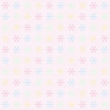 Colorful geometric snowflake patterns repeating seamless background design Stock Illustration