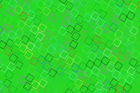 Colorful geometric square pattern on green background Illustrazione stock