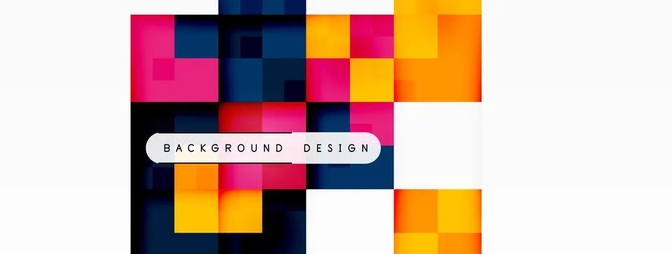 Colorful geometric square pattern on white background Stock Illustration