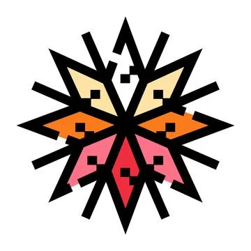 Colorful geometric star shape abstract pixel icon 스톡 일러스트